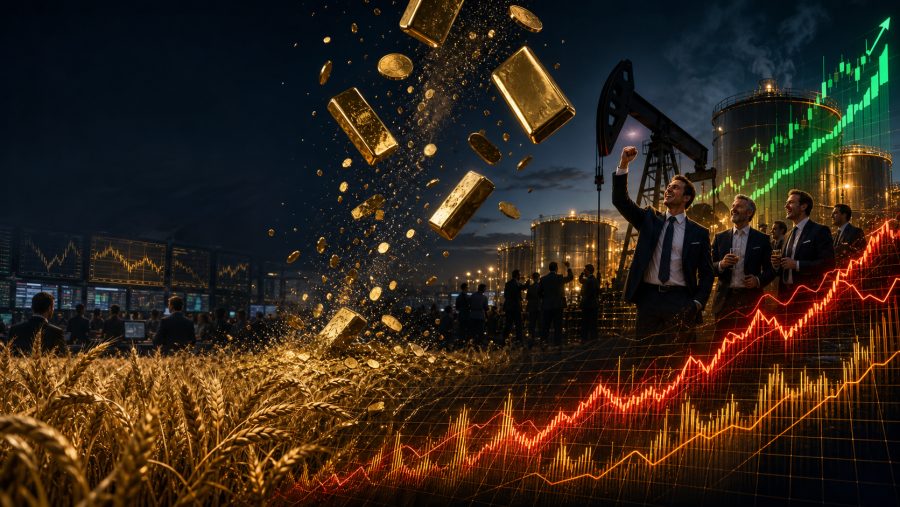 Крупные игроки перекладывают миллиарды: золото рухнуло, нефть дорожает, на полях растут цены на хлеб